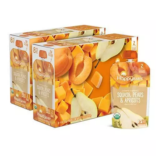 Happy Baby Organics Clearly Crafted Stage 2, Squash, Pears & Apricots, 4 Oz