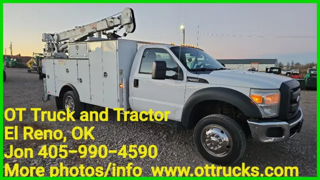 2012 Ford F-550 7500lb Crane 11ft Mechanics Service Bed Truck 6.8L Gas Utility