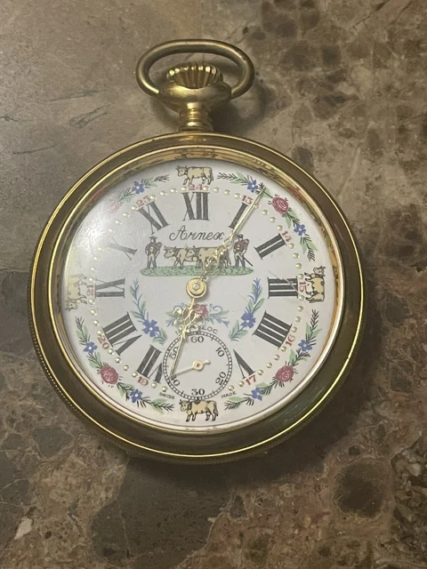 ARNEX TIME CO Swiss Pocket Watch 17 Jewels Incabloc Cow Cattle Gold Tone 56.67 PicClick UK