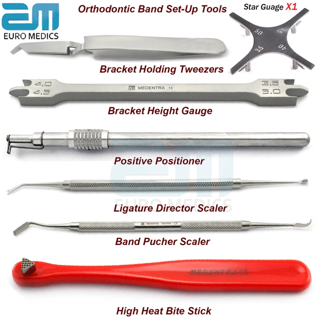 ORTHODONTIC INSTRUMENTS KIT Bracket Gauge Band Pusher Seating Scalers ...