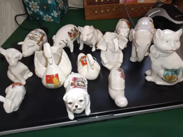 Job Lot Of 13:Crest Ware Porcelain Animals