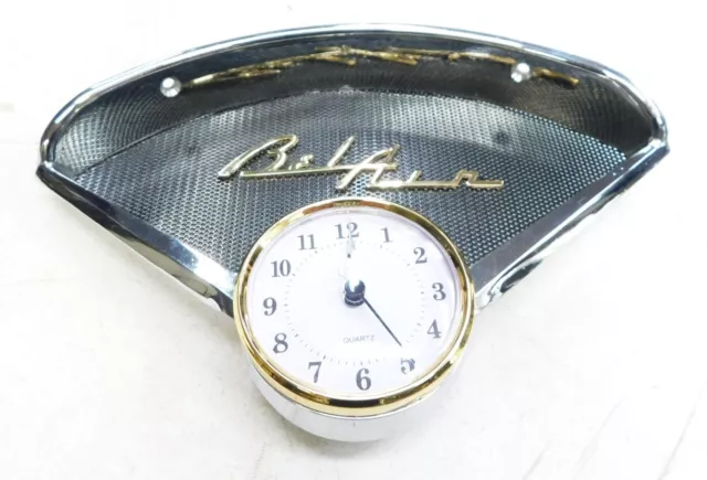 1955 1956 chevy speaker bezel assembly - new belair emblem & new clock #3 1955 1956 chevy speaker bezel assembly - new belair emblem & new clock #3
