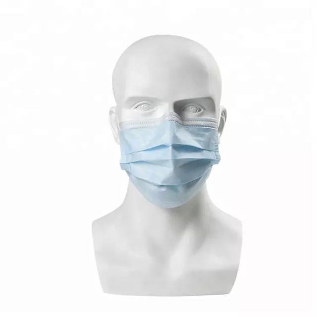 Black / Blue Face Mask 3 Layer Ply Mouth Masks Anti Bacterial Filter Disposable 3