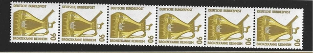 BUND DS RM SWK MNr.1380A 6er STREIFEN mit Nr. 225 + 230 POSTFRISCH (MS8084)