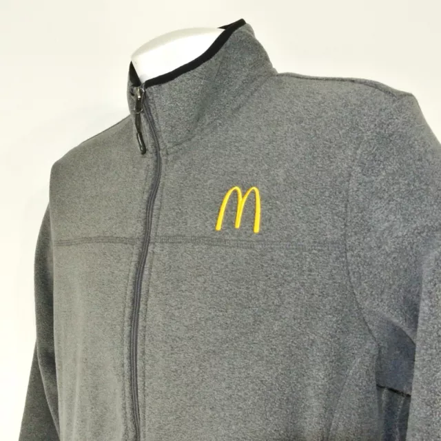 McDONALDS Restaurant Employee Uniform Fleece Jacket Gray Size L Large NEW