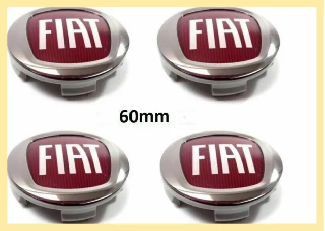 4 TAPPI COPRIMOZZO PER FIAT BRAVO FREEMONT 60mm  BORCHIE CERCHI IN LEGA