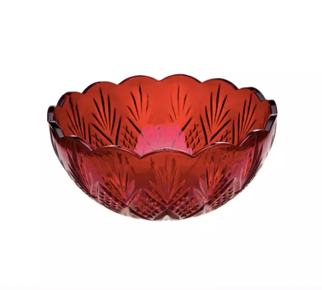 Godinger Dublin Shannon Colección Cristal Tazón Rojo Para Servir 8,5" Totalmente Nuevo En Caja