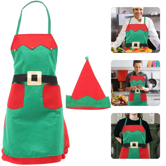 Tessuto Non Tessuto Elfo Natale Grembiule Babbo Natale Laboratorio Grembiule Abbigliamento Natale