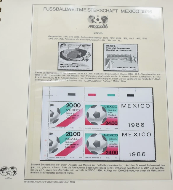 MEXICO FIFA STAMPS SET 1986 SOCCER Football World Cup Pesos Paraguay Romania