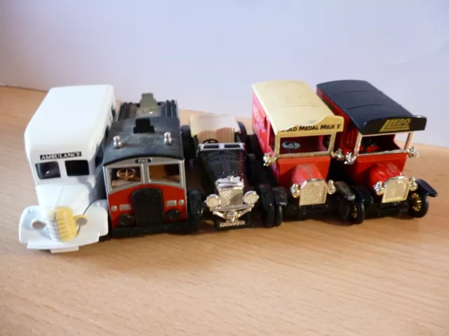 Lot x 5 Lledo Days Gone Models: Nestles, Fire Engine, Ambulance, Van, Racing Car