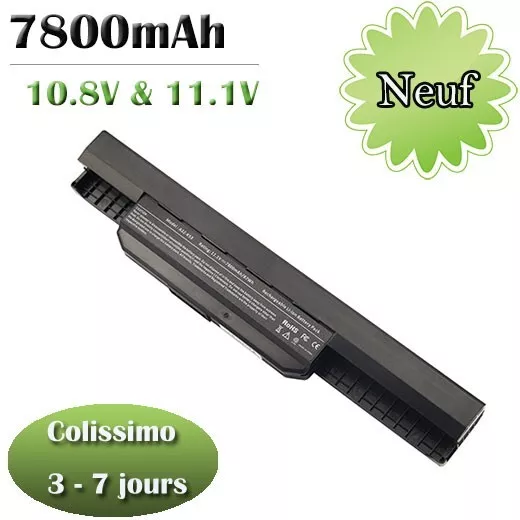 Batterie pour ordinateur portable ASUS A32-K53 10.8V 7800mAh Noir