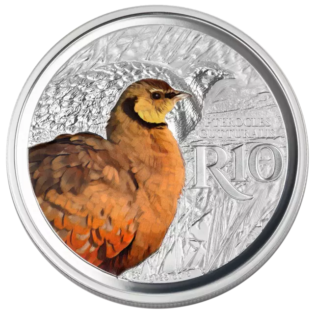 Silbermünze Gelbkehl-Flughuhn Biosphärenreservat 2018 - Südafrika - 1 Oz PP