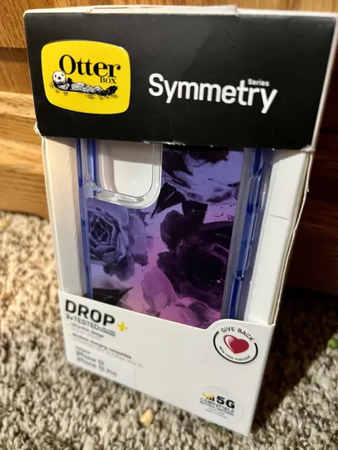 Otter Symmetry + Series Case for Apple iPhone 12 & 12 Pro Purple Floral New