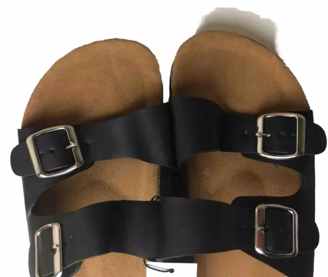 Bobbie Brooks Double Strap Black Sandal Slides Women’s Size L (9/10) 2