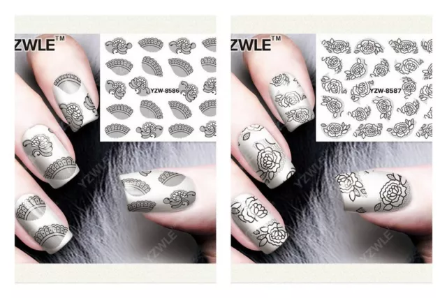 Nagelsticker Fingernägel Aufkleber Tattoo Nail Art Nageldesign Schmuck 8586-8587