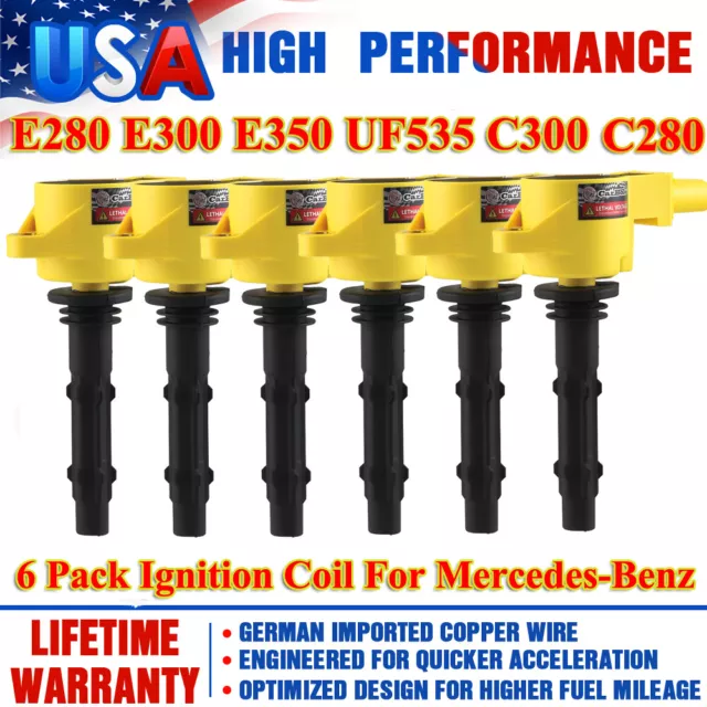 6PACK UF535 Ignition Coil For Mercedes-Benz GLK350 E350 C300 C350 C280 C250 ML35