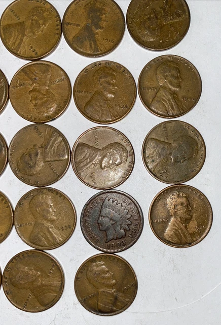 1 US Lincoln Wheat Cent Penny Roll 1909 IHC/1909 VDB (50 Coins) Old Vintage 9