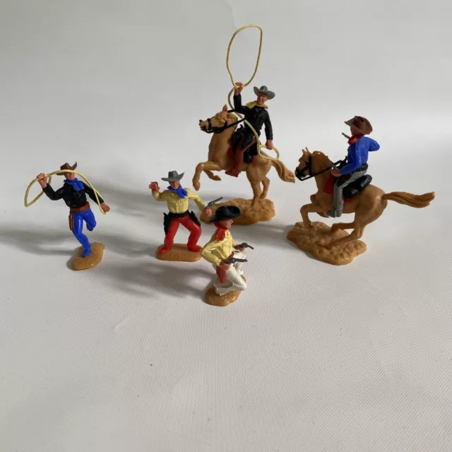 Timpo Toys 5 x Cowboy Pferd Lasso mit UNTERTEIL VARIANTE Wild West