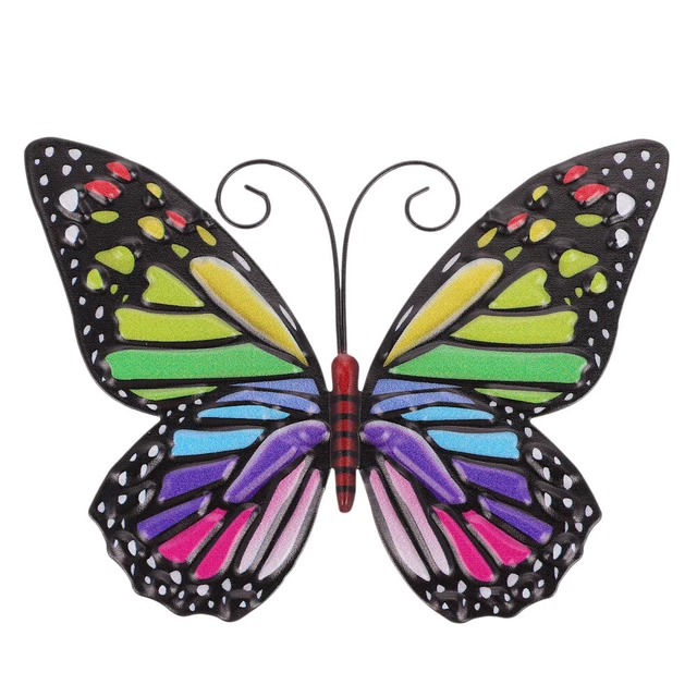 Schmetterling-Wand-Dekor Outdoor-Ornamente 3D-Statue Gartenkunst Metall Eisen