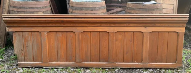 Reclaimed pine panel panelling church pew stall front