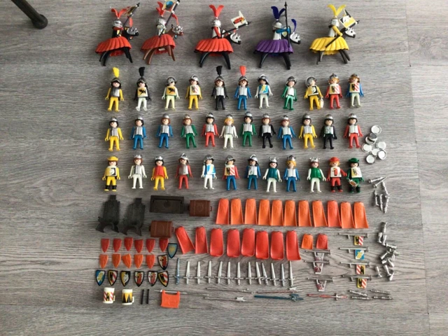 playmobil-lot-40-personnages-vintage-moyen-ge-m-di-val-pour-ch-teau