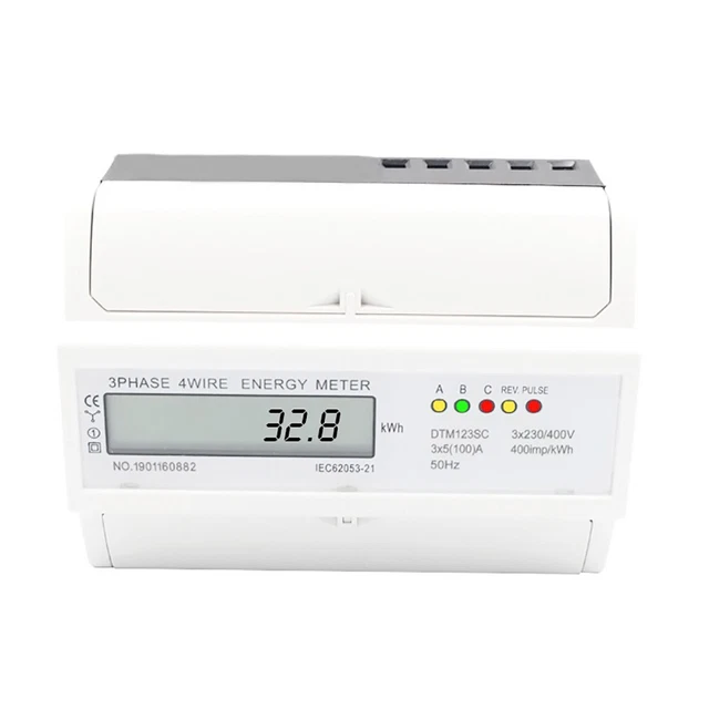 1Pcs 230/400V 5-100A Energia Metro Digitale Elettrico Potenza 3-Phase LCD