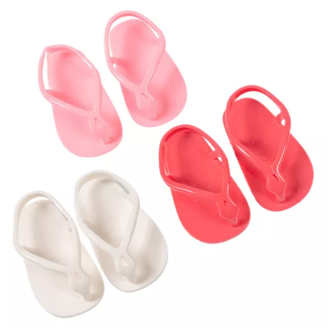 3 Pairs Plastic Child Simulation Tiny Shoes Girls Doll Baby Playset Toy 3