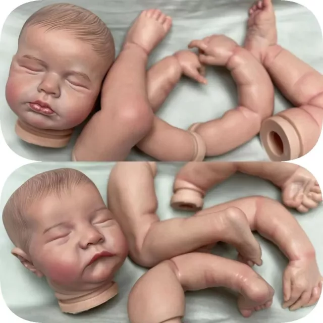 DIY Reborn Doll Kit - 19" Lou Lou & Levi, Painted Hair, Newborn Twins