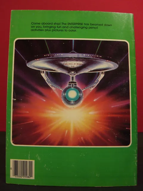 Livre d'activités de coloriage Star Trek Vintage 1979 inutilisé mais couverture endommagée 3