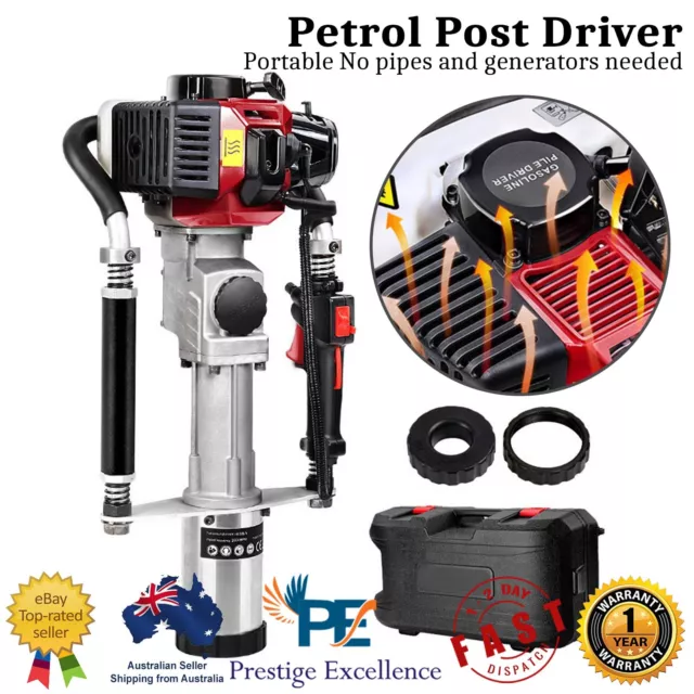 55CC Petrol Post Pile Hole Driver 2-Stroke Rammer Pile Star Picket Fence Hole AU