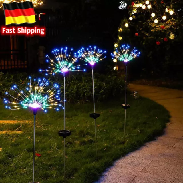 Outdoor 150 LED Solar Powered Firework Light Waterproof Fairy Garland String