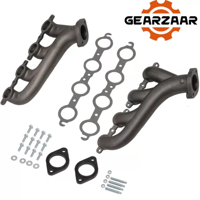 LS Swap Cast Iron Manifold Headers w/ Gasket Fits Chevy LS1 LS2 LS3 4.8 5.3 6.0L