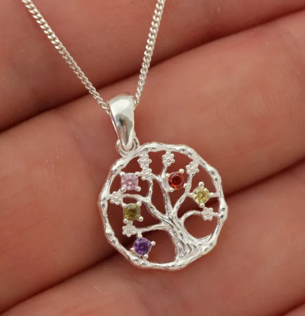 925 Sterling Silver Tree of Life Pendant Necklace Chain Jewellery Gift Box