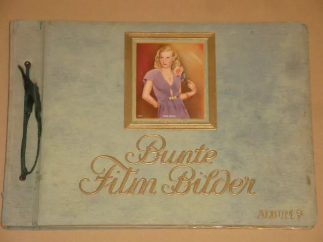 VINTAGE 1930s Bunte Film Bilder ~ Colorful MOVIE STARS Cigarette Card Album