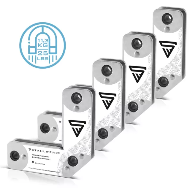 STAHLWERK 4er Set Magnet Schweißwinkel 11,3 kg 25 lbs Schweißmagnet Magnetwinkel