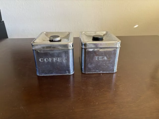 Vintage Kreamer Ware Canisters Lot Of 2 Coffee Tea