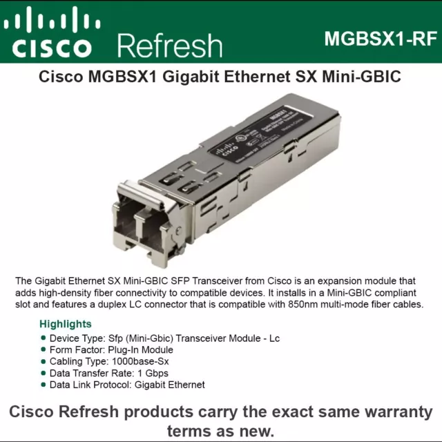 Cisco MGBT1 - GIGABIT 1000BASE-T RJ45 - SFP TRANSCEIVER F/ SR2024/SR224G IN