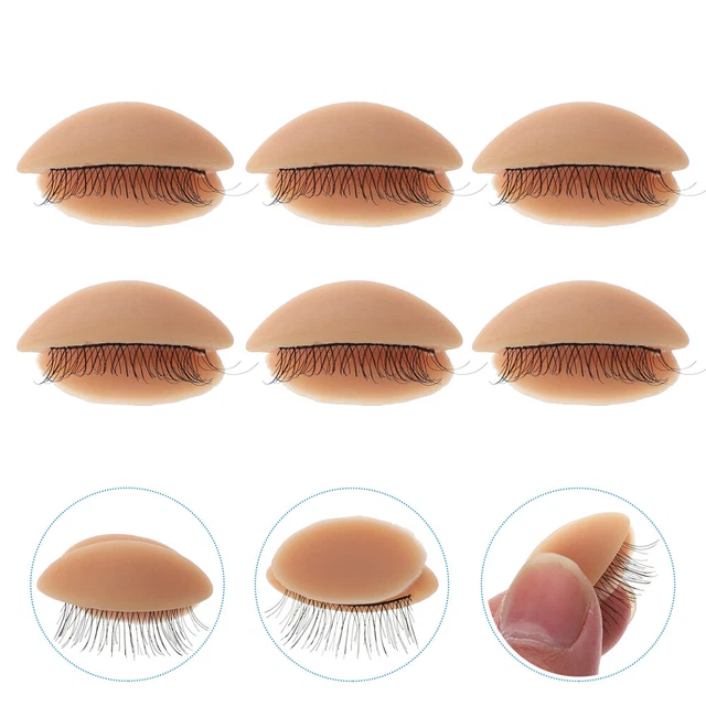 3 Pairs Abnehmbare Augenlider Kieselgel Wimpernverlängerung Wimpernlider Üben