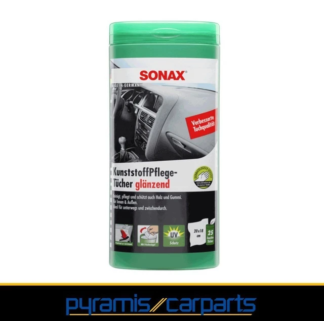 NEU 1x SONAX KunststoffPflegeTücher glänzend Box 25 Stück 412100 (€0,52/Einheit)