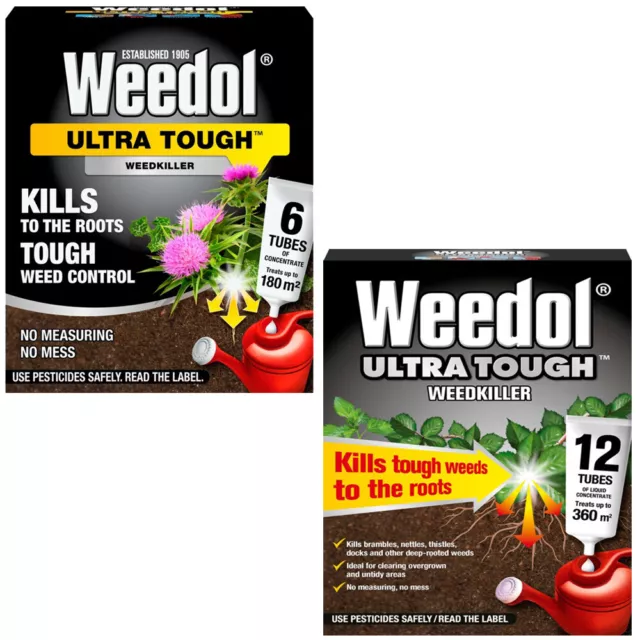 Weedol Ultra Tough Weedkiller Liquid Concentrate 6 12 Tubes Pack Weed Killer