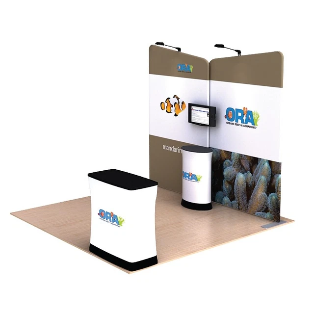 10ft Portable Tension Fabric Trade Show Display Booth Pop Up Stand Backdrop Wall