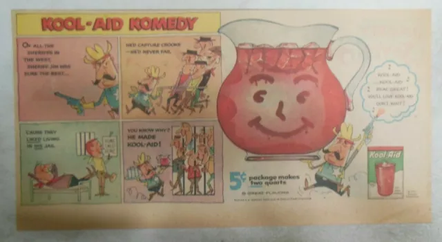 Kool-Aid Drink Ad: Kool-Aid Comedy ! from 1950's Size: 7.5 x 15 inches