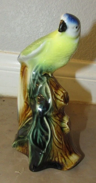 Vintage Parrot Bird Glazed Ceramic Figurine Statue Sculpture - #8 Brazil 204B