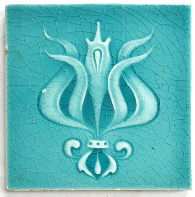 Art Nouveau Majolica Tile. H & R Jonhson , C1905.