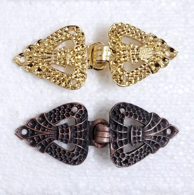 Broche de cárdigan noruego 60 mm bronce dorado rana sujetador gancho costura artesanías