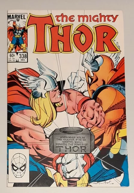Thor #338, Marvel Comics, Second appearance of Beta Ray Bill, Dec 1983