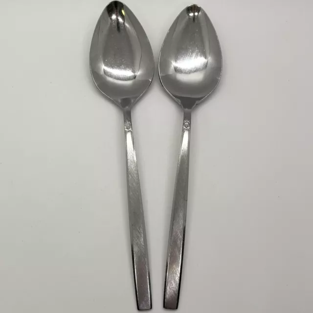Lot of 2 MELISSA Solid Serving Spoons Oneida 1881 Rogers Flatware Stainless Vtg