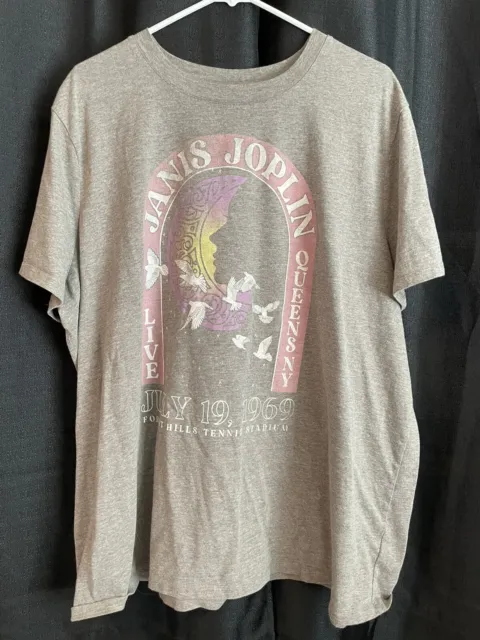 Maurice’s Janis Joplin Live Queens NY July 19, 1969 Gray T-Shirt , Women 2xl