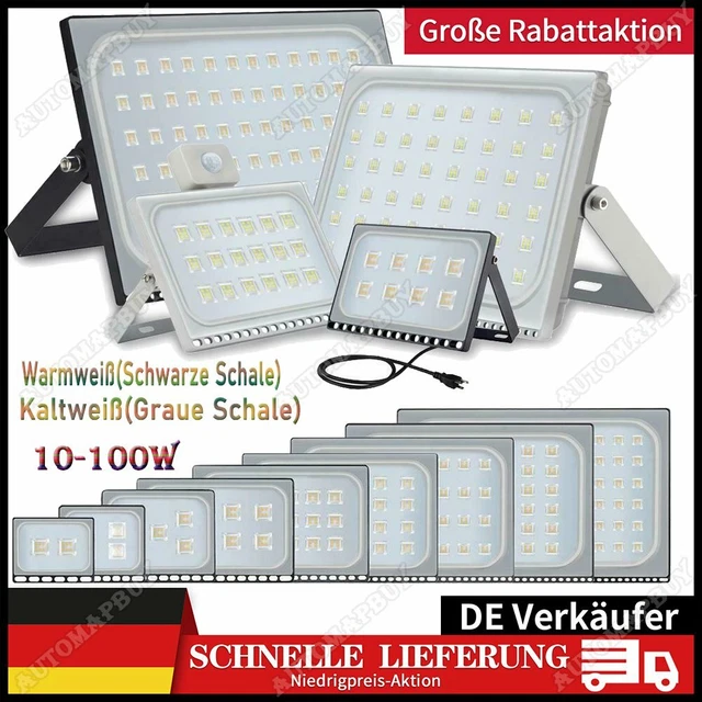 LED Fluter mit Stecker 10W-100W Außen Strahler Scheinwerfer Garten IP65 Neu DHL