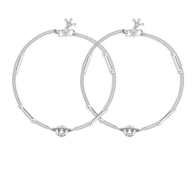 Indiano Tradizionale Donna 925 Argento Sterling Ossidato Antico Chain Cavigliere